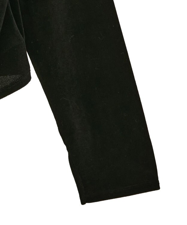 earth music&ecology シアーベロアドレープネックプルオーバー Black