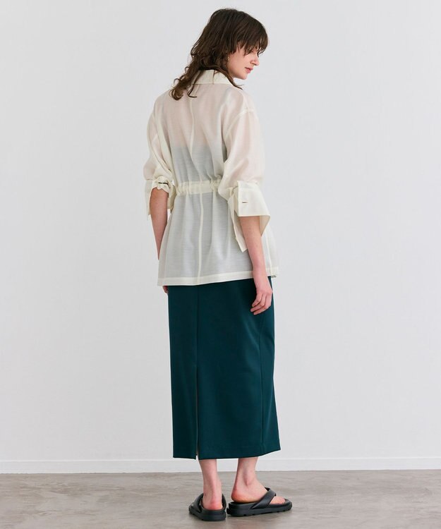 BEIGE， 【洗える】AMARYLLIS / ウエストベルトシアーサファリジャケット Ecru