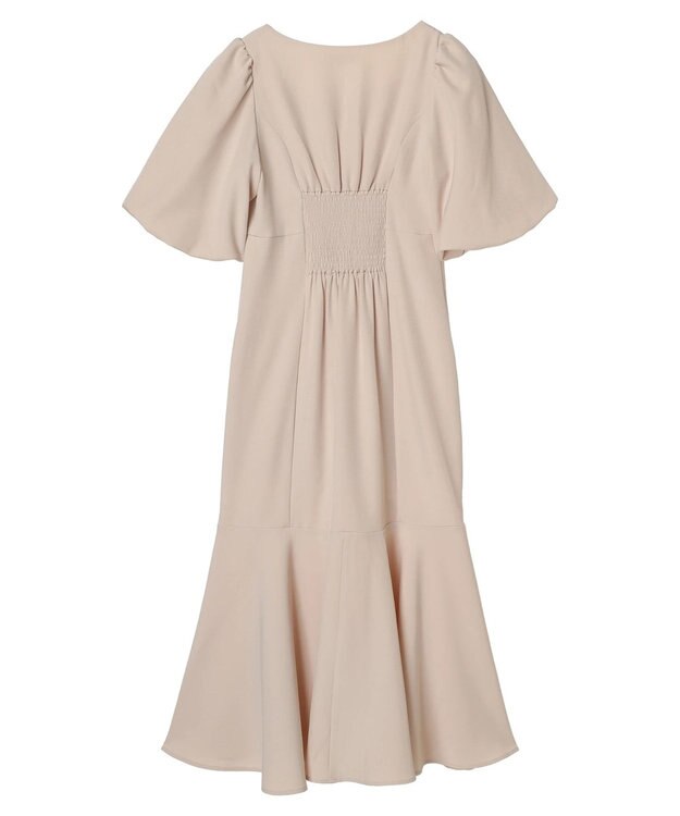 earth music&ecology フロントボタン裾フレアワンピース Beige