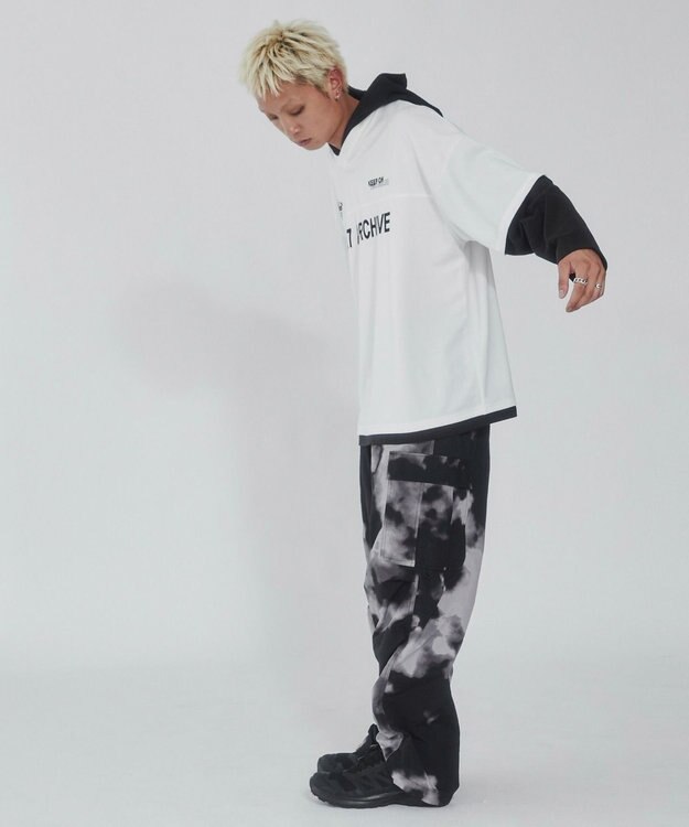 WEGO メッシュレイヤードTパーカー（LS） ホワイト