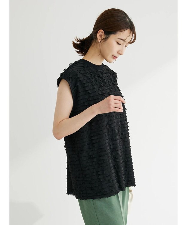 Green Parks フリルカットプルオーバー Black