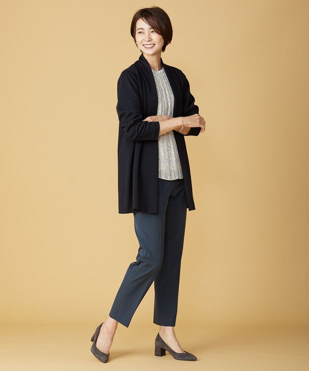 J.PRESS LADIES セルロースリバー カーディガン ネイビー系