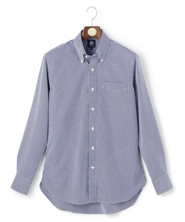 J.PRESS MEN 【PREMIUM PLEATS / 形態安定】ギンガムチェック ドレスシャツ / B.D. ネイビー系3