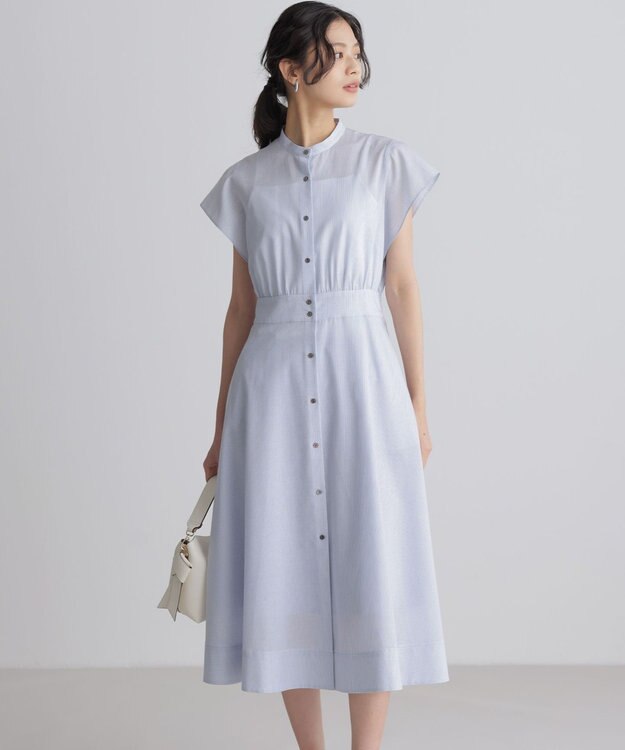 組曲 ニューリヨセルシャーティング ワンピース シャンブレーブルーストライプ系1