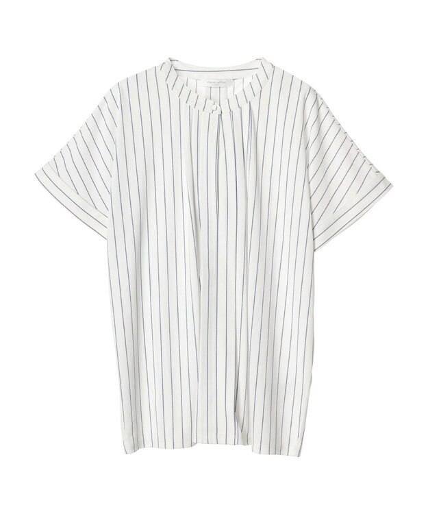 Green Parks ２ｗａｙ　フレンチスリーブ釦付ブラウソー Stripe