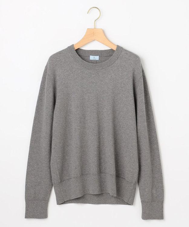 組曲 S 【加藤ローサさん着用】コットンカシミヤMIX刺繍入りニット ライトグレー系