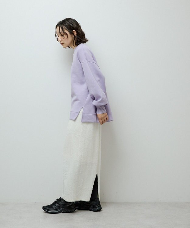 Green Parks リブドッキング裏起毛プルオーバー Purple