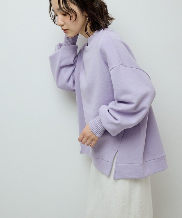 Green Parks リブドッキング裏起毛プルオーバー Purple