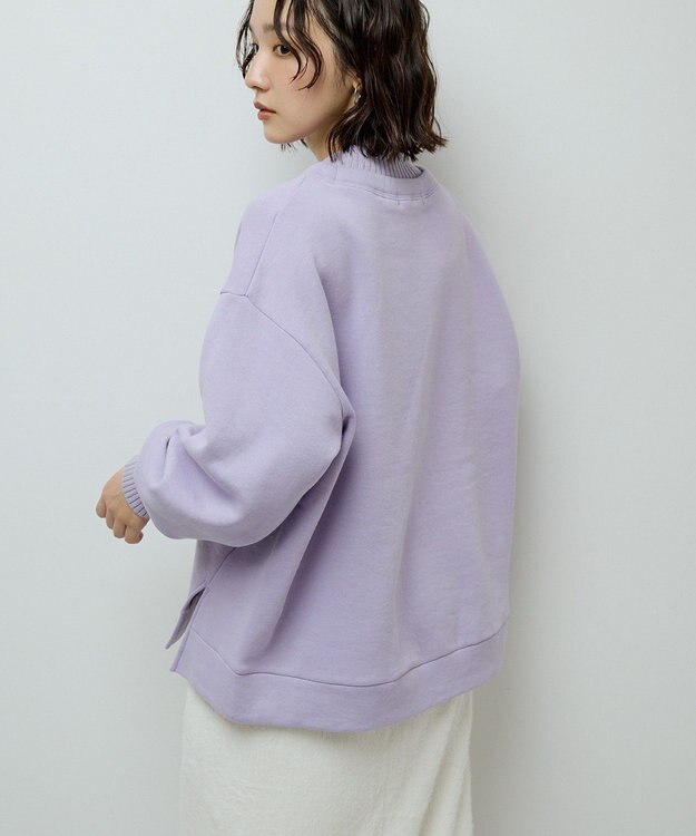Green Parks リブドッキング裏起毛プルオーバー Purple