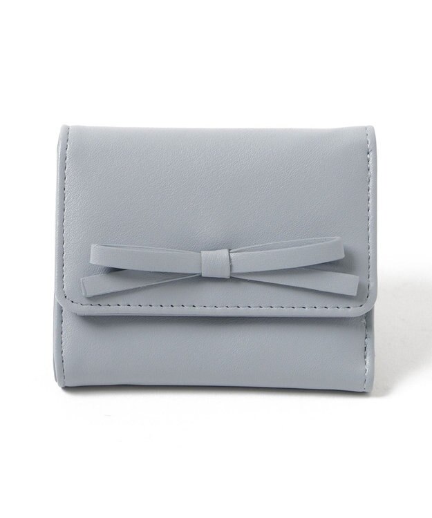 WEGO リボンフラップミニウォレット サックス