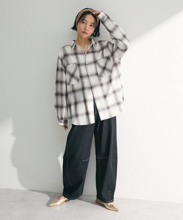 Green Parks ・ＥＬＥＮＣＡＲＥ　ＤＵＥ　デニムバレルレッグパン Black