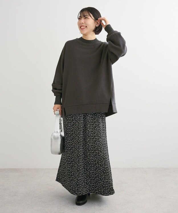 Green Parks リブドッキング裏起毛プルオーバー Charcoal Gray