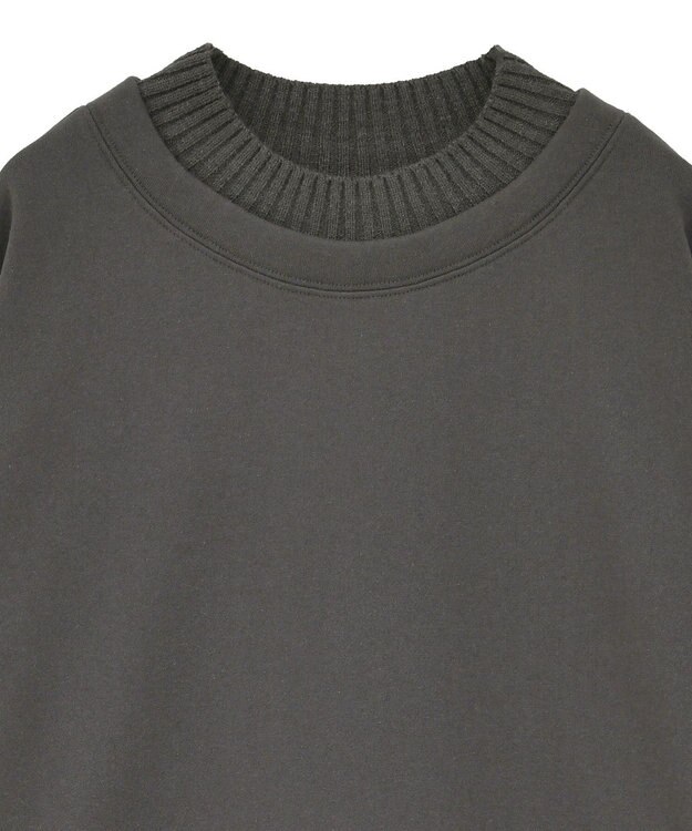 Green Parks リブドッキング裏起毛プルオーバー Charcoal Gray