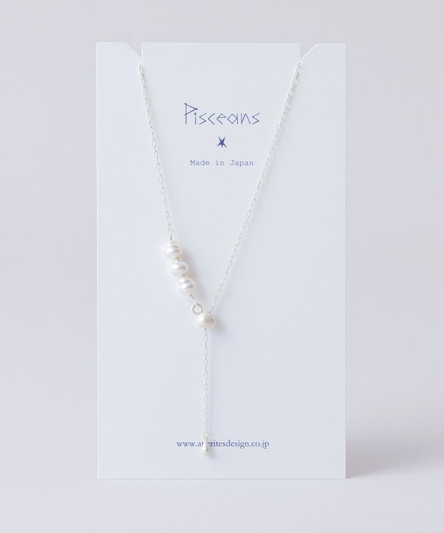 Pisceans 3ドロップパールスライドネックレス マットシルバー