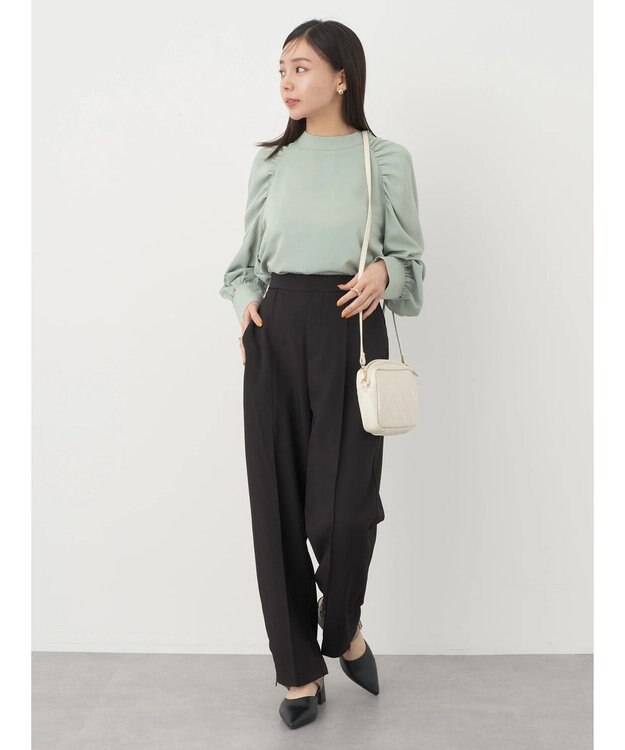 earth music&ecology ２ｗａｙピンタックテーパードパンツ Black