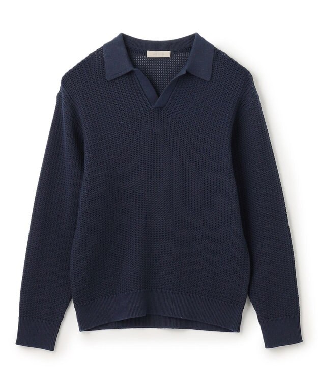 UNFILO MENS メッシュ ニットポロ [24年春夏商品] ネイビー