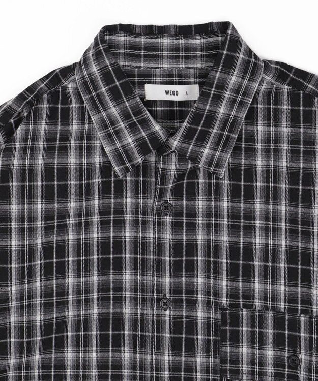 WEGO 【ユニセックス着用ITEM/MLサイズ展開】チェックレイヤードシャツ（LS） ブラックチェック1