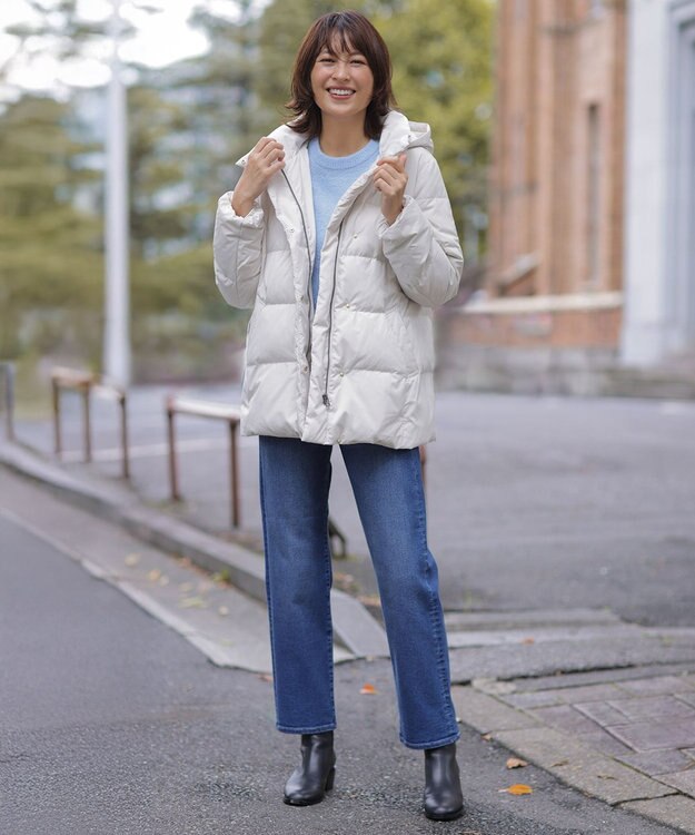 J.PRESS LADIES S 裏起毛ストレッチ デニム パンツ ユーズド系