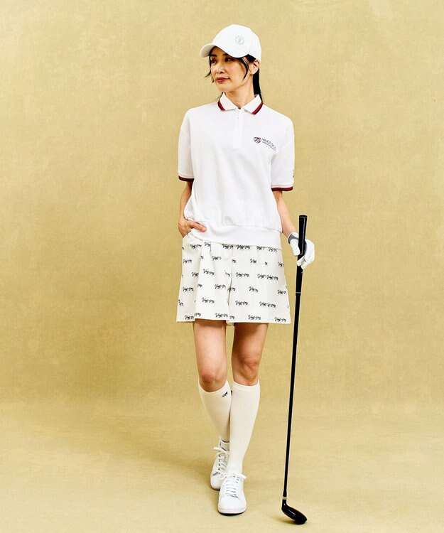 23区GOLF 着用動画あり【辻梨恵プロ着用】ロゴプリントショートパンツ ホワイト系5