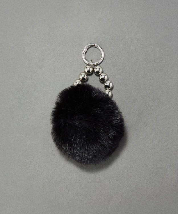 Phoebe メタルボールファーバッグチャーム　ブラック ブラック