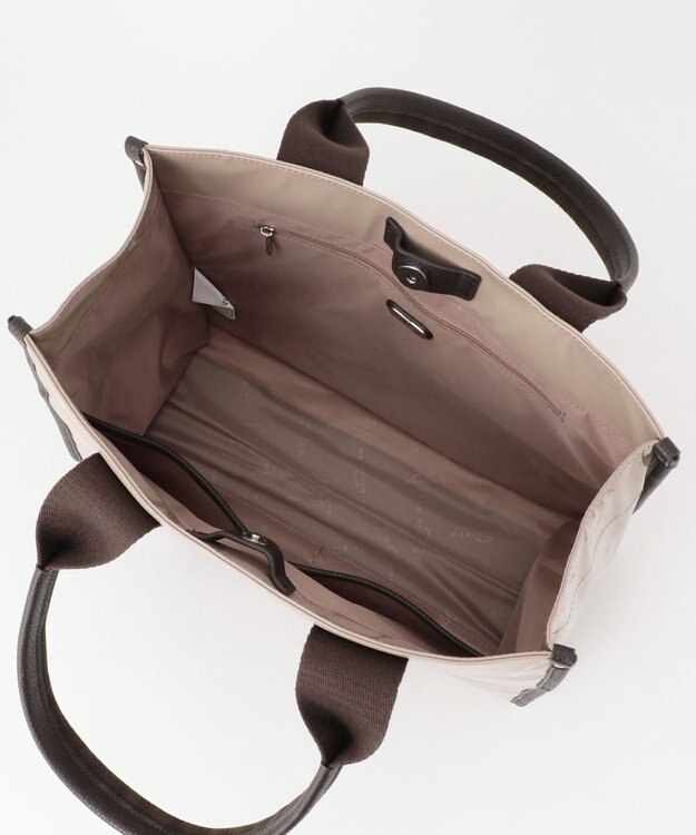 LA BAGAGERIE ソフトエナメル　ロゴテープトートバッグ　Lサイズ グレージュ