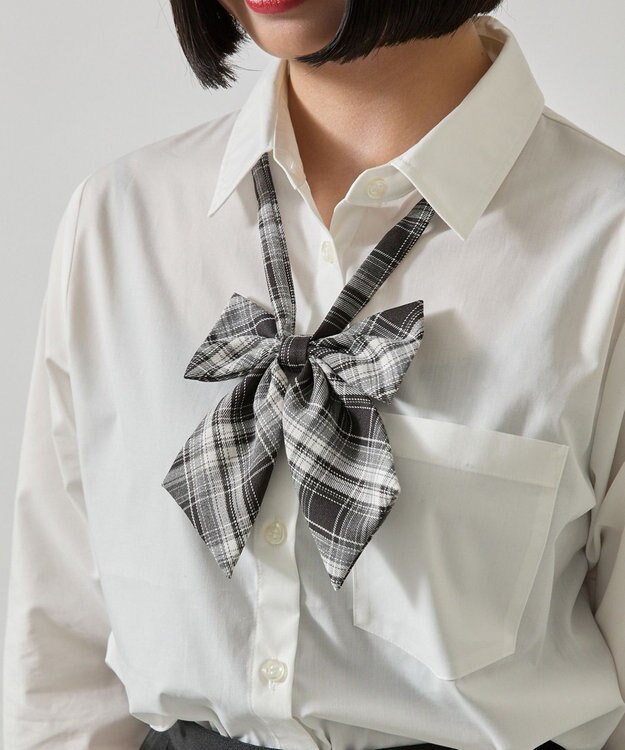 WEGO 【SCHOOLITEM】チェックスクールリボン ブラックチェック1
