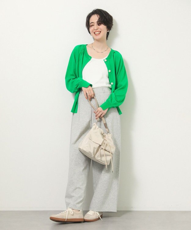 Green Parks 機能付テレコリブタンクトップ Off White