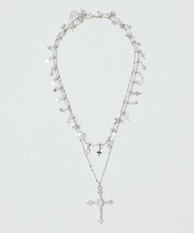 WEGO Lクロスレイヤードネックレス シルバー