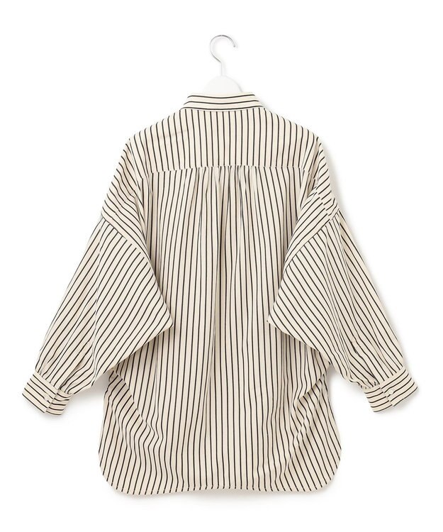 J.PRESS YORK STREET 【WOMEN】コットンタイプライター バックドレープブラウス ブラック系1