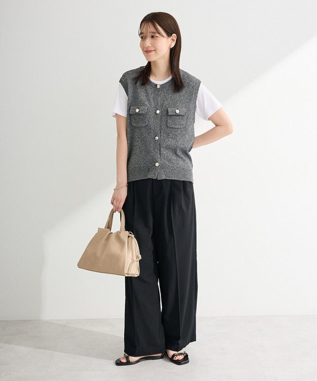 Green Parks ２ｗａｙドロストスタッズショルダーバッグ Beige
