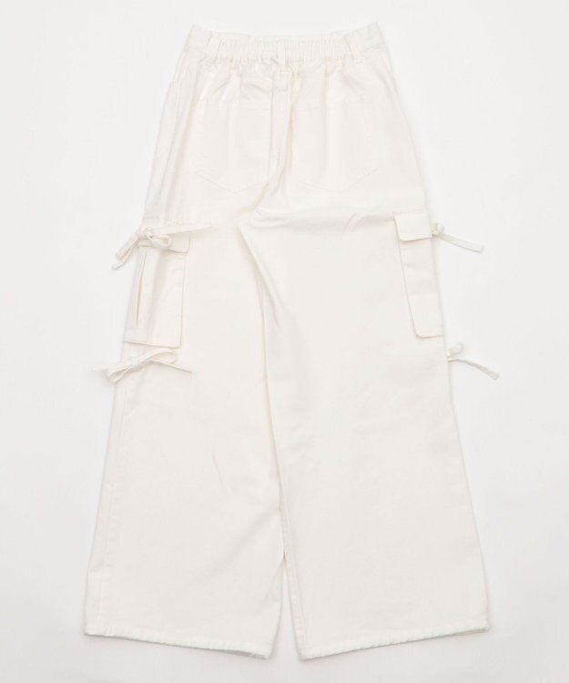 WEGO サイドリボンカーゴパンツ ホワイトアイボリー