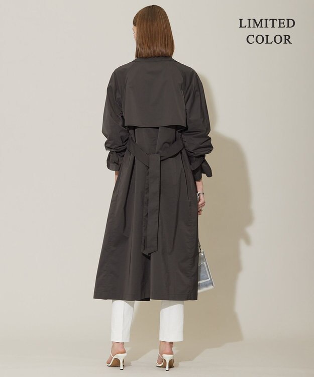 ICB 【撥水加工】 メモリーストレッチタフタ トレンチコート チャコール系［WEB＆一部店舗限定］
