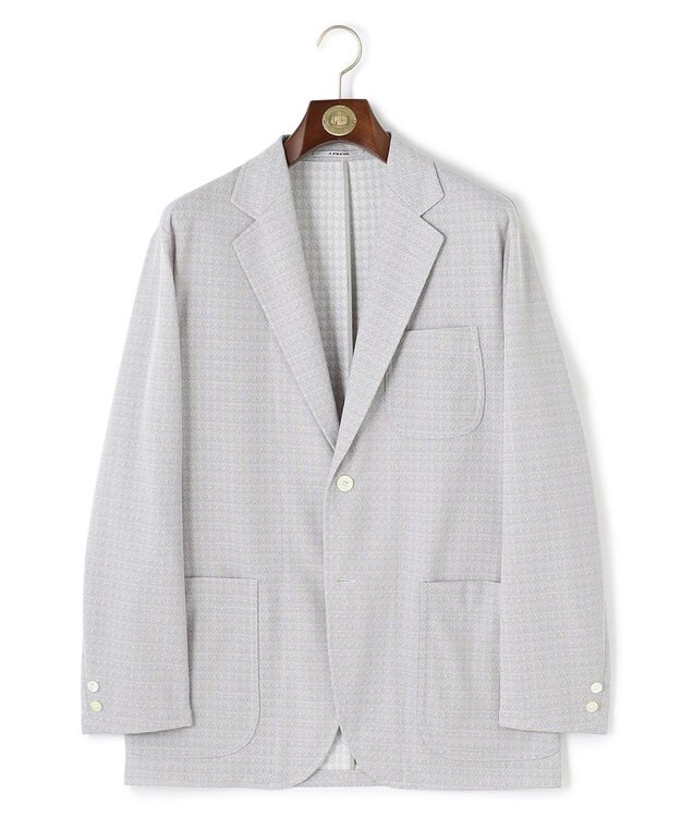 J.PRESS MEN シャツの軽快さ×ジャケットの上品さ【 盛夏対応 / 軽量 / 洗える / 高通気性】千鳥レース サマージャケット ライトグレー系