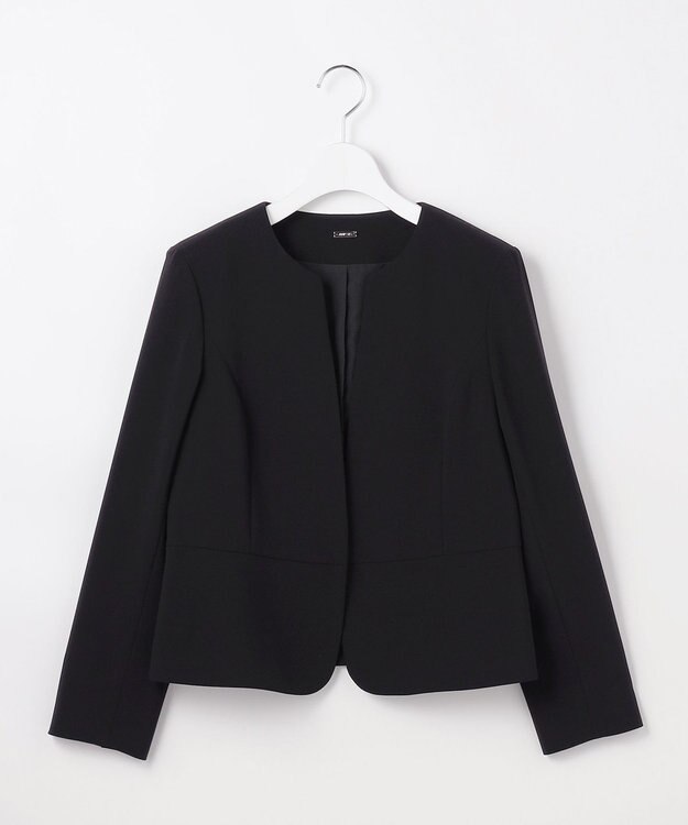 ANY SIS セレモニーダブルクロス クルーカラー ジャケット ブラック