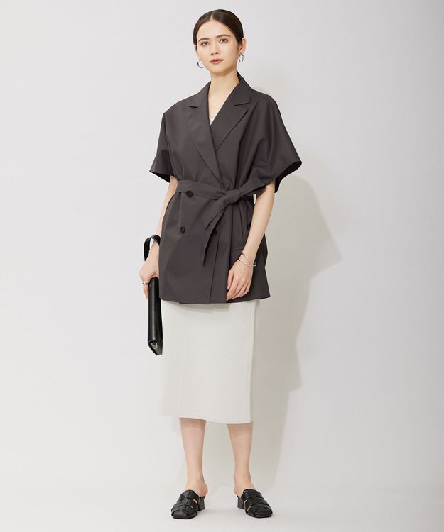 ICB 【洗える】 シンセティックハイゲージ ニットスカート トープ系