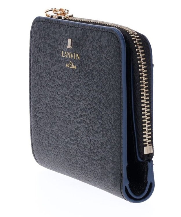 LANVIN en Bleu リム 二つ折りコンパクト財布 ブラック