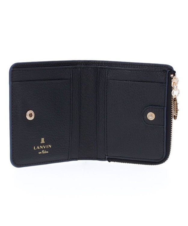 LANVIN en Bleu リム 二つ折りコンパクト財布 ブラック