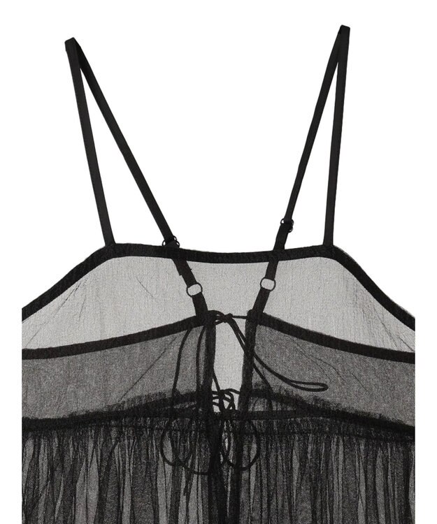 Green Parks リバーシブルチュールビスチェ Black