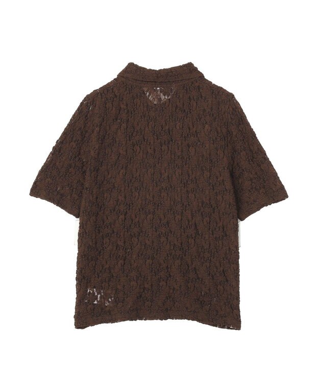 AMERICAN HOLIC 半袖襟付きレースカーディガン Brown