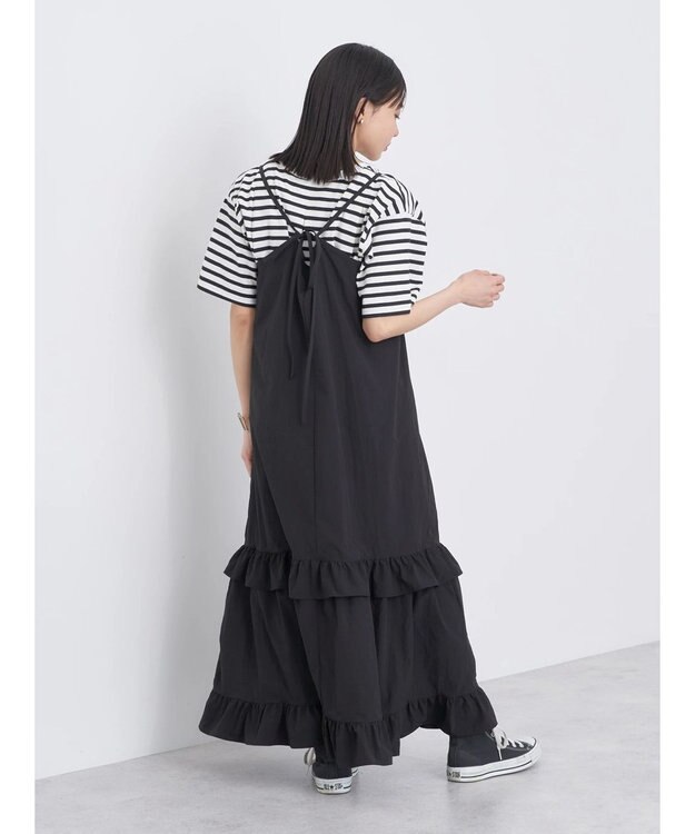 earth music&ecology ティアードキャミワンピース Black
