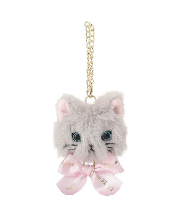 Maison de FLEUR ねこフェイスチャーム Light Gray