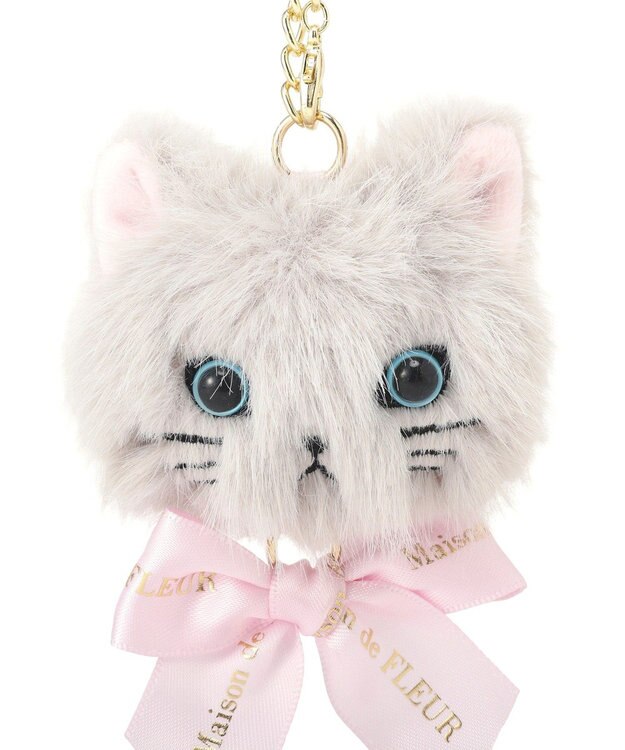 Maison de FLEUR ねこフェイスチャーム Light Gray