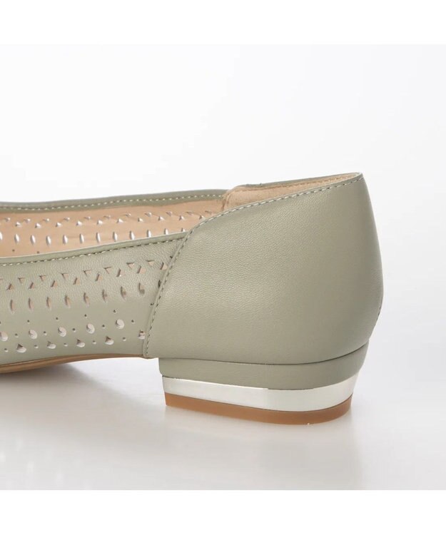 Riz raffinee <Riz raffinee>カットワークフラットパンプス ライトグリーン