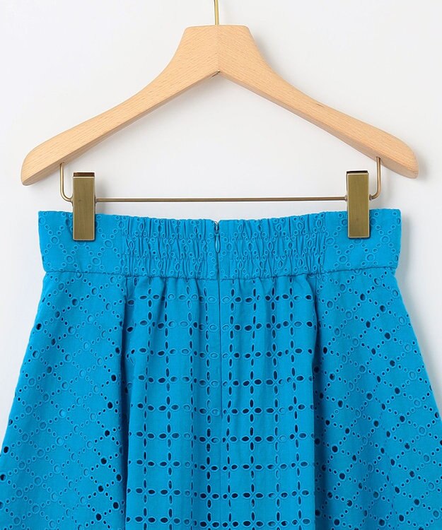 組曲 【洗える】パッチワークレース スカート ブルー系