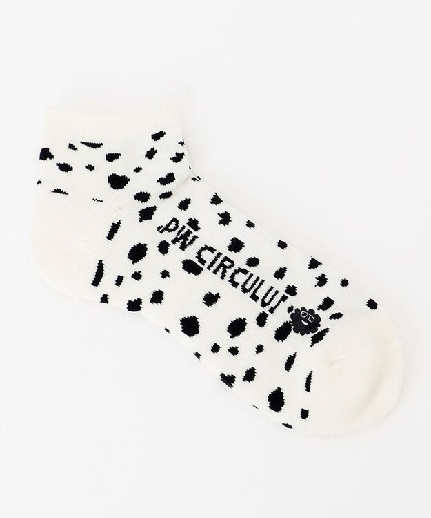 PW CIRCULUS 【MEN】【土踏まずをサポート】ロゴ ショートソックス ダルメシアン