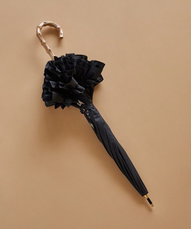Maison de FLEUR 遮光&UV CUT フリル傘 Black