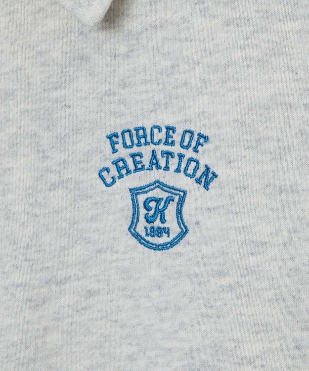 WEGO ハーフZIP襟付きショートスウェット 杢グレー