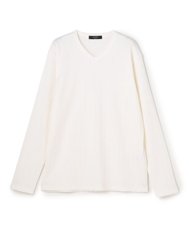 JOSEPH HOMME テックリブジャージー　Vネックカットソー ホワイト系