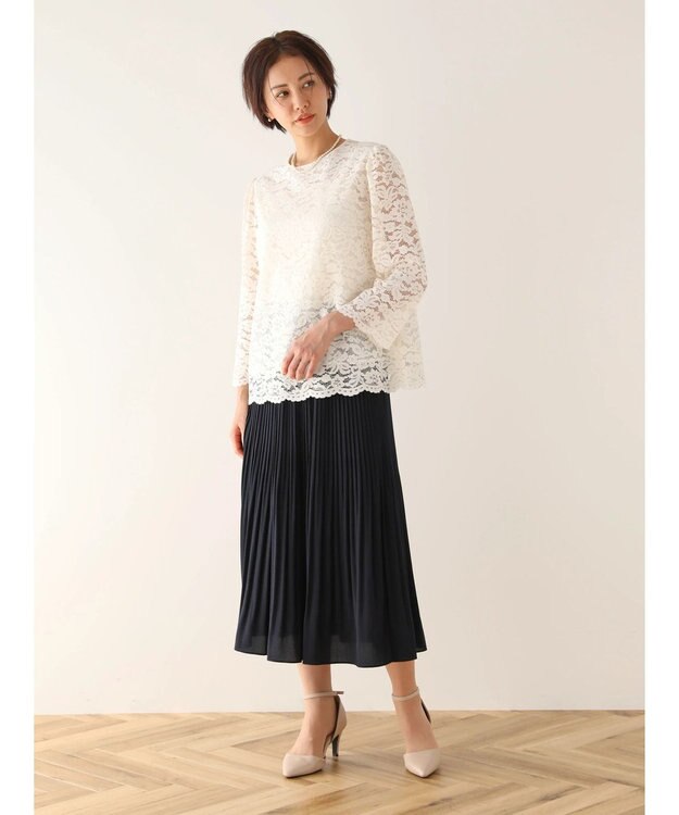 Green Parks ｅｆ－ｄｅ　レースクルーネックブラウス Ivory