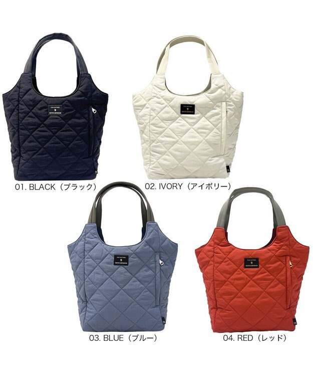 ROOTOTE 3674【仕切り+自立+撥水】LT.ラウンド.パルーティ.キルト-D 01：ブラック